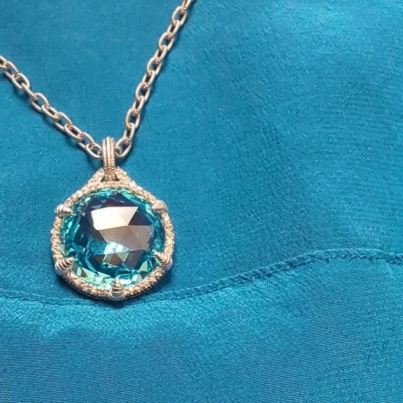 Judith Ripka Sky Blue Crystal with white sapphires 925